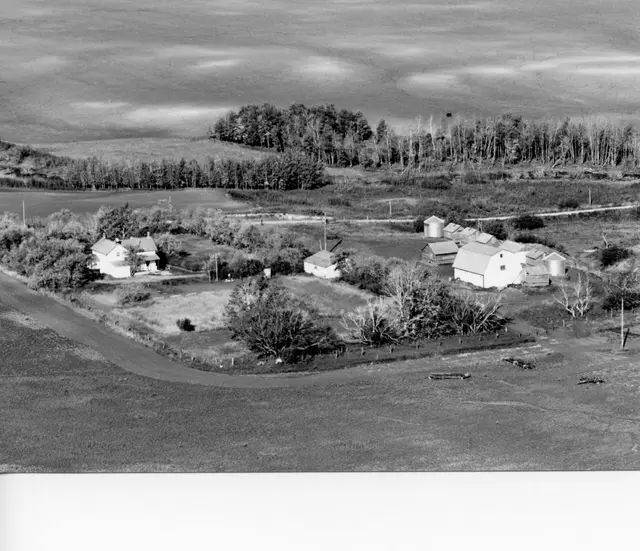 Aerial view of a farmstead